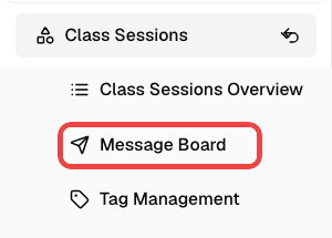 Message Board entry highlighted in the Teacher Portal sidebar